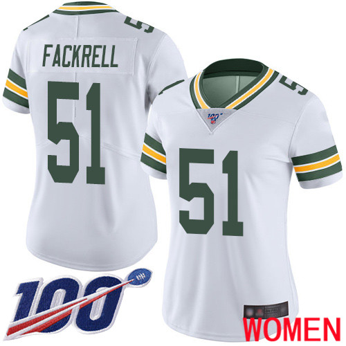 Green Bay Packers Limited White Women #51 Fackrell Kyler Road Jersey Nike NFL 100th Season Vapor Untouchable